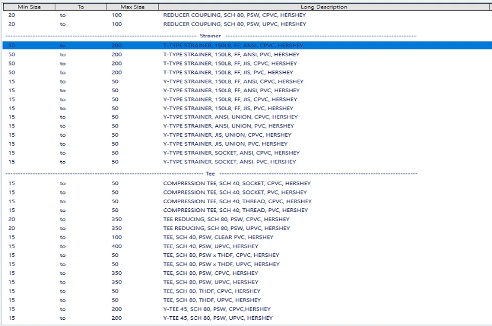AutoCAD Plant 3D Catalog