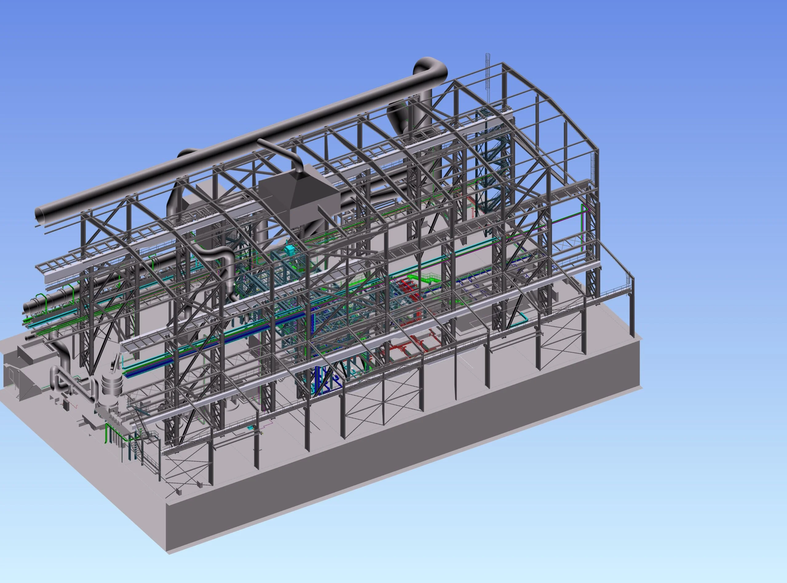 Plant3D model, steel plant, Autocad Plant 3D model, 3D CAD,